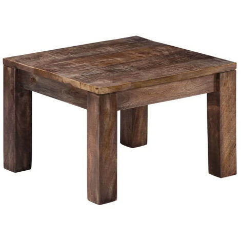Table basse carrée manguier massif foncé Nelle