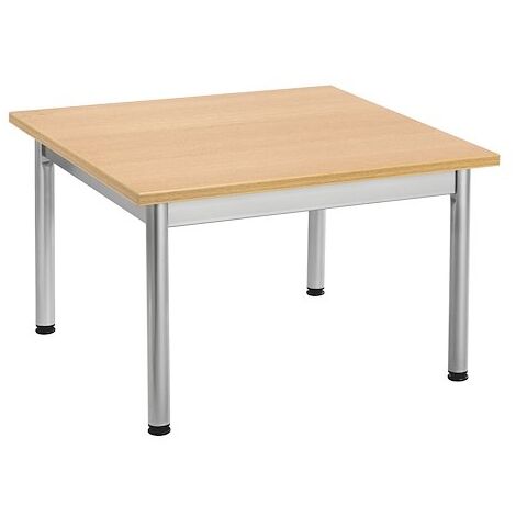 Table basse carrée pietement métal hêtre - Maxiburo