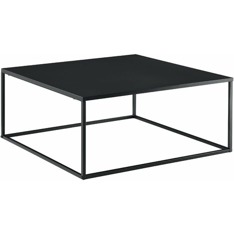 Table basse carrée salon en métal 85 x 85 cm noir mat - Métal