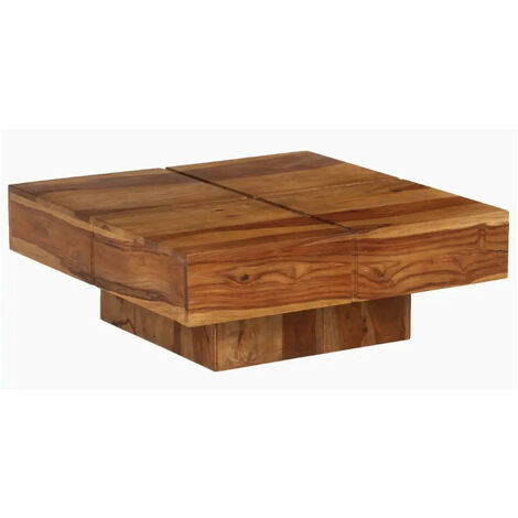 Table basse carrée sesham massif foncé Malib L 80