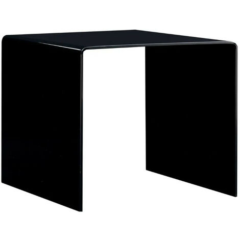 Table basse carrée verre trempé noir Shaimi