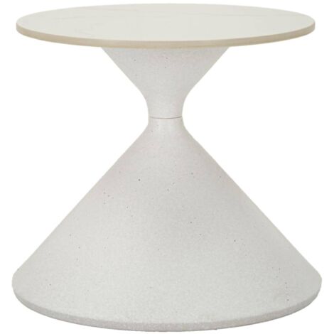 Table Basse Ceva, Porte-revues, Forme Ronde, 45x45x39h cm Blanc