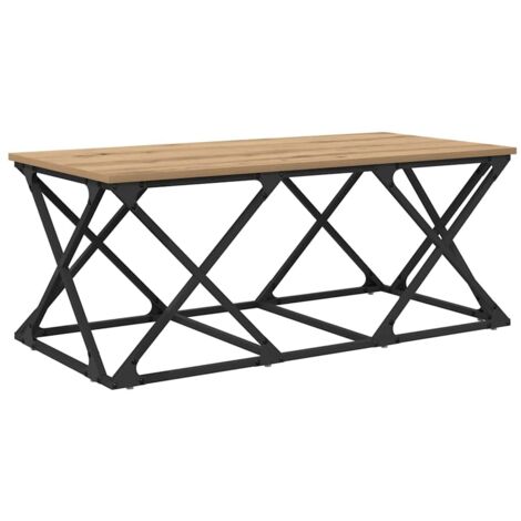 Table basse chêne artisanal 100 x 49 x 40 cm Bois d'ingénierie CFW390369