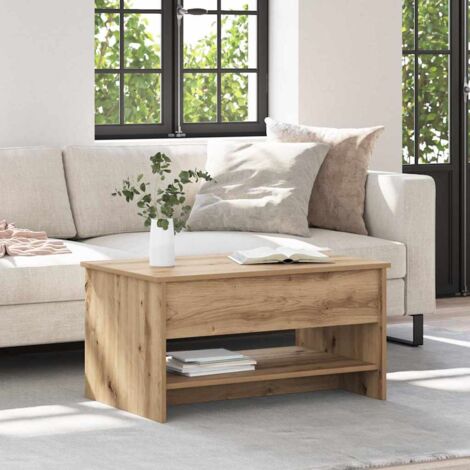 Table basse chêne artisanal 80 x 50.5 x 41.5 cm vidaXL