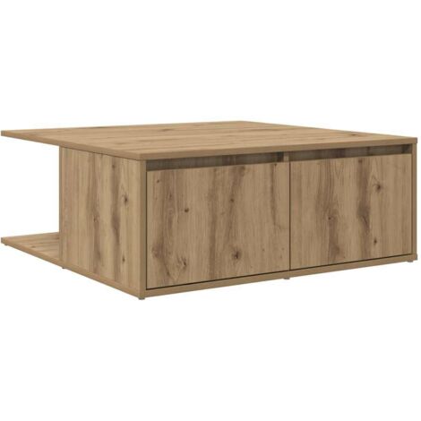 Table basse chêne artisanal 80 x 80 x 31 cm Bois d'ingénierie vidaXL