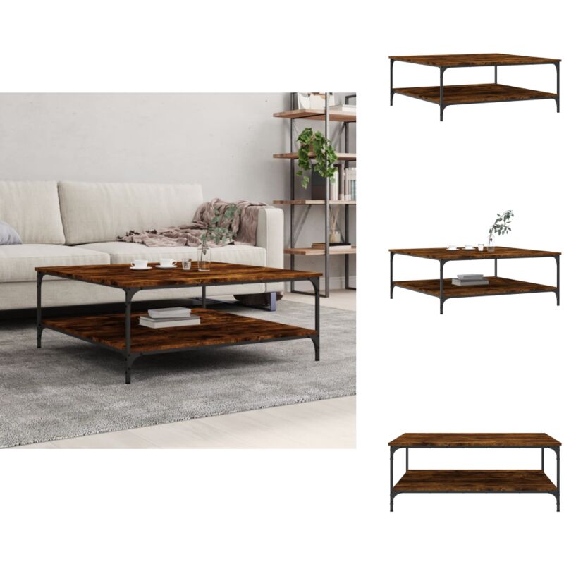 Vidaxl - Table basse chêne fumé 100x100x40 cm bois d'ingénierie - Table Basse - Meuble Salon - Table D'appoint - Table Design - Table Chêne Fumé