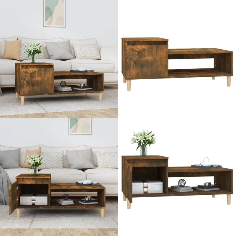 Vidaxl - Table basse Chêne fumé 100x50x45 cm Bois d'ingénierie - Table Basse - Meuble tv - Table D'appoint - Table Salon - Rangement Intérieur - Home