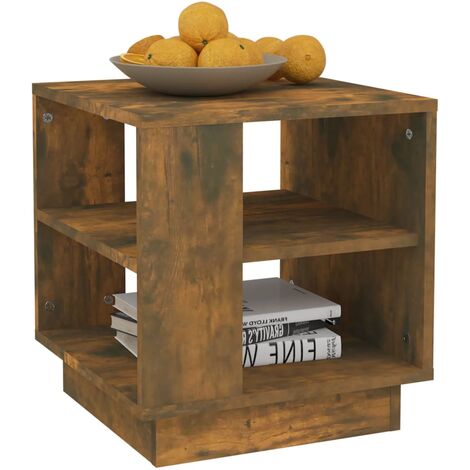 Table basse Chêne fumé 40x40x43 Bois d'ingénierie