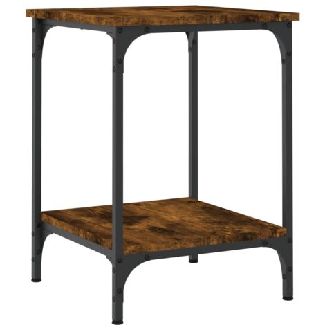 Table basse chêne fumé 40x40x55 bois d'ingénierie