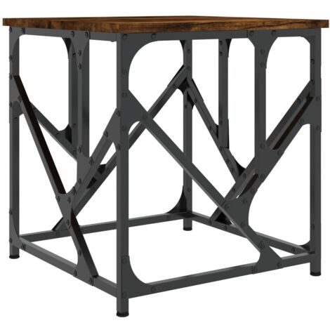 Table basse chêne fumé 45x45x47,5 bois d'ingénierie