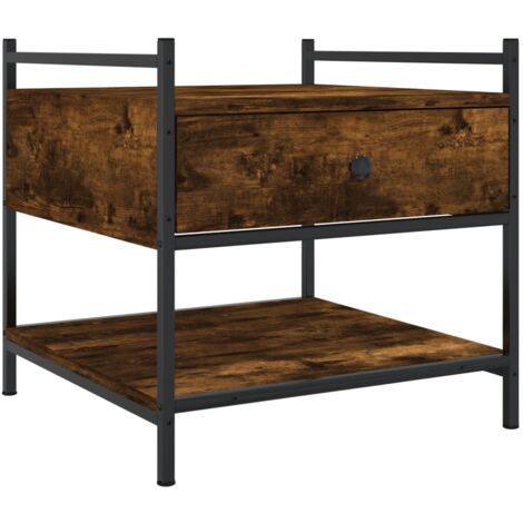 Table basse chêne fumé 50x50x50 bois d'ingénierie