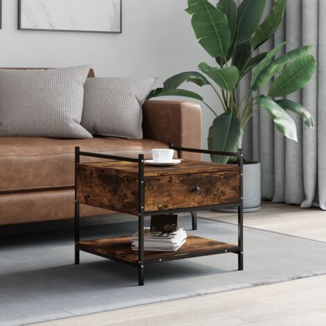 Table basse chêne fumé 50x50x50 cm bois d'ingénierie vidaXL