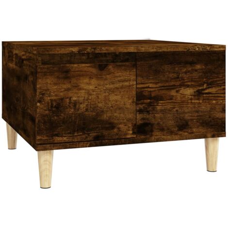 Table basse chêne fumé 55x55x36,5 bois d'ingénierie