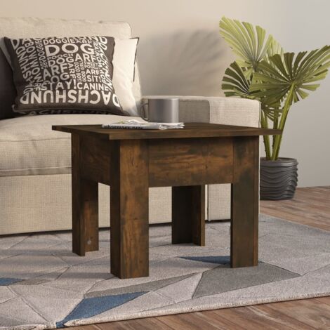 Table basse chêne fumé 55x55x42 cm bois d'ingénierie vidaXL