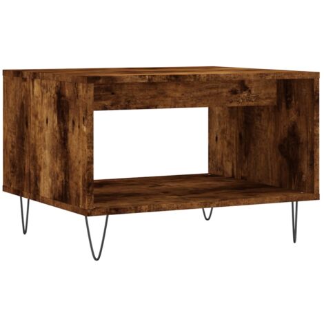 Table basse chêne fumé 60x50x40 bois d'ingénierie