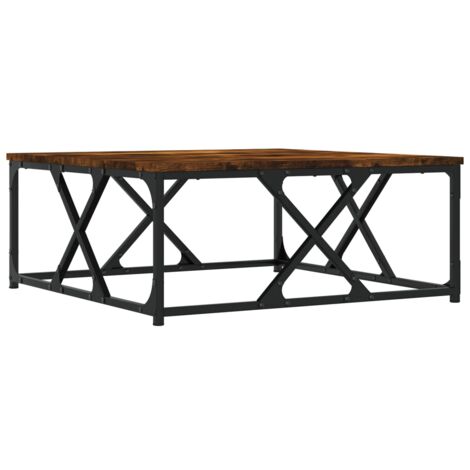 Table basse chêne fumé 70x70x30 bois d'ingénierie
