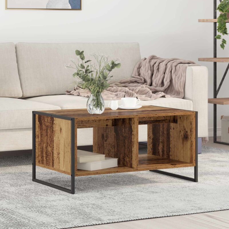 vidaXL Table basse Bois Ancien 80 x 50 x 40 cm Bois d'ingénierie