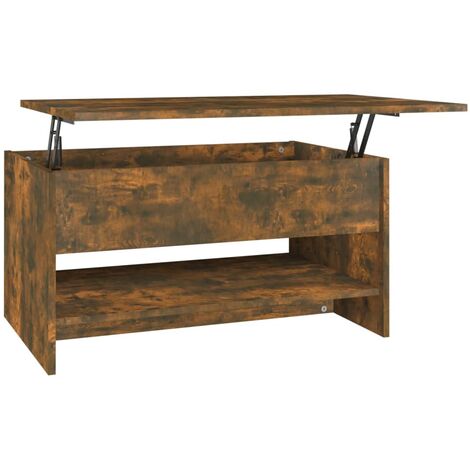 Table basse Chêne fumé 80x50x40 cm Bois d'ingénierie