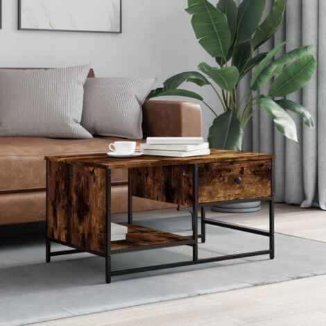 Table basse chêne fumé 85,5x51x45 cm bois d'ingénierie vidaXL