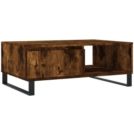 Table basse chêne fumé 90x60x35 bois d'ingénierie