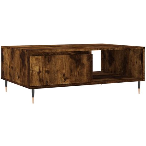 Table basse chêne fumé 90x60x35 bois d'ingénierie