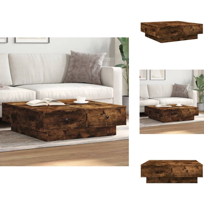 Vidaxl - Table basse Chêne fumé 90x90x28 cm Bois d'ingénierie - Table Basse - Meuble Salon - Table D'appoint - Table Industrielle - Table Chêne Fumé