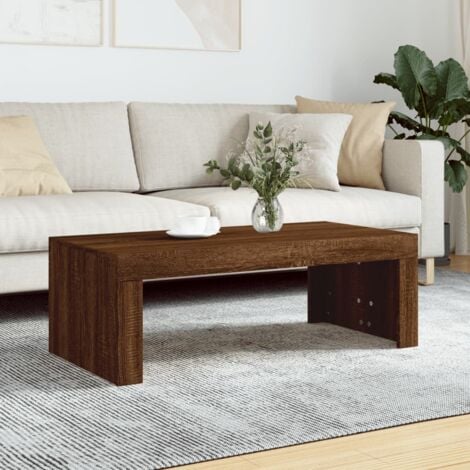 AVIMAC Table basse chêne marron 102x50x36 cm bois d'ingénierie