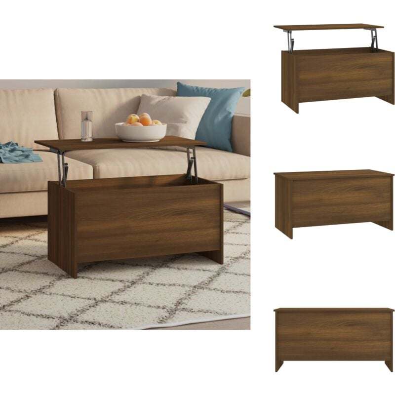 Vidaxl - Table basse Chêne marron 102x55,5x52,5 cm Bois d'ingénierie - Table Basse - Meuble Salon - Table D'appoint - Table Relevé - Table Modulaire
