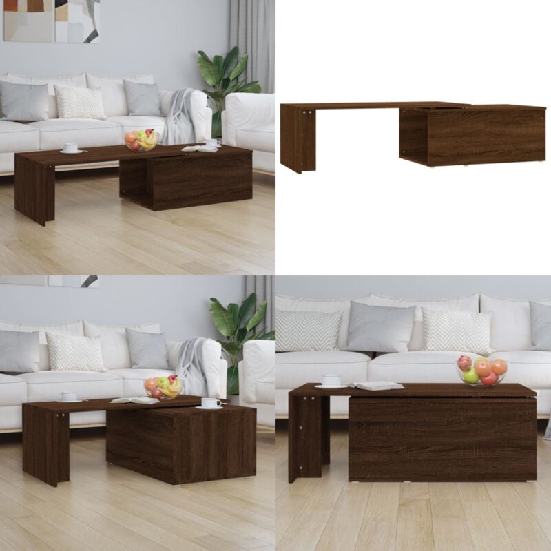 Table basse Chêne marron 150x50x35 cm Bois d'ingénierie - Table Basse - Meuble Salon - Table D'appoint - Bout De Canapé - Table Ronde - Home & Living