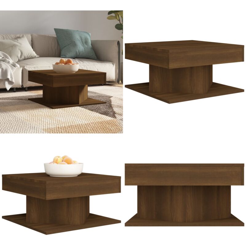Vidaxl - Table basse Chêne marron 57x57x30 cm Bois d'ingénierie - Table Basse - Meuble Salon - Table D'appoint - Bois D'ingénierie - Design Élégant