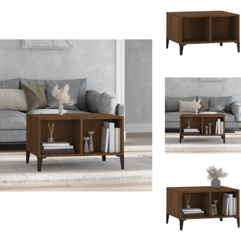 Vidaxl - Table basse Chêne marron 60x50x36,5 cm Bois d'ingénierie - Table Basse Industrielle - Meuble Rangement - Table D'appoint - Table Bout De