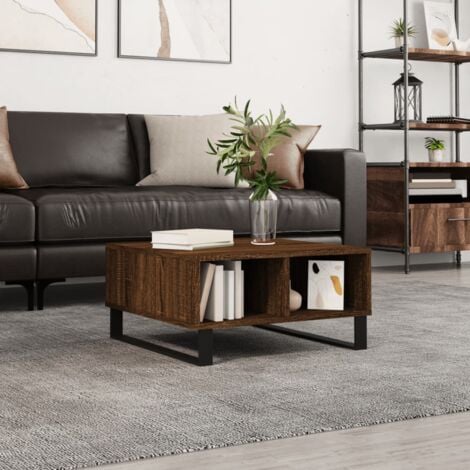 Table basse chêne marron 60x60x30 cm bois d'ingénierie vidaXL