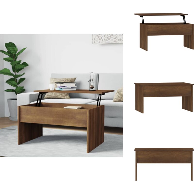 Table basse Chêne marron 80x50,5x41,5 cm Bois d'ingénierie - Table Basse - Meuble Salon - Table D'appoint - Table Relevé - Table Modulaire