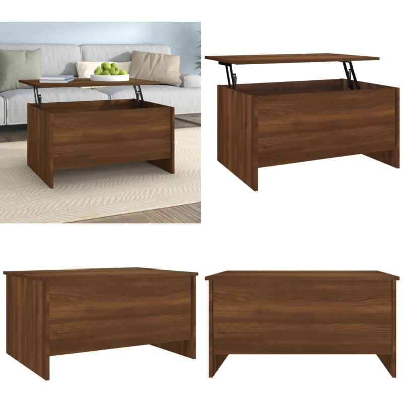 Vidaxl - Table basse Chêne marron 80x55,5x41,5 cm Bois d'ingénierie - Table Basse - Meuble Salon - Table D'appoint - Table Relevé - Table Modulaire