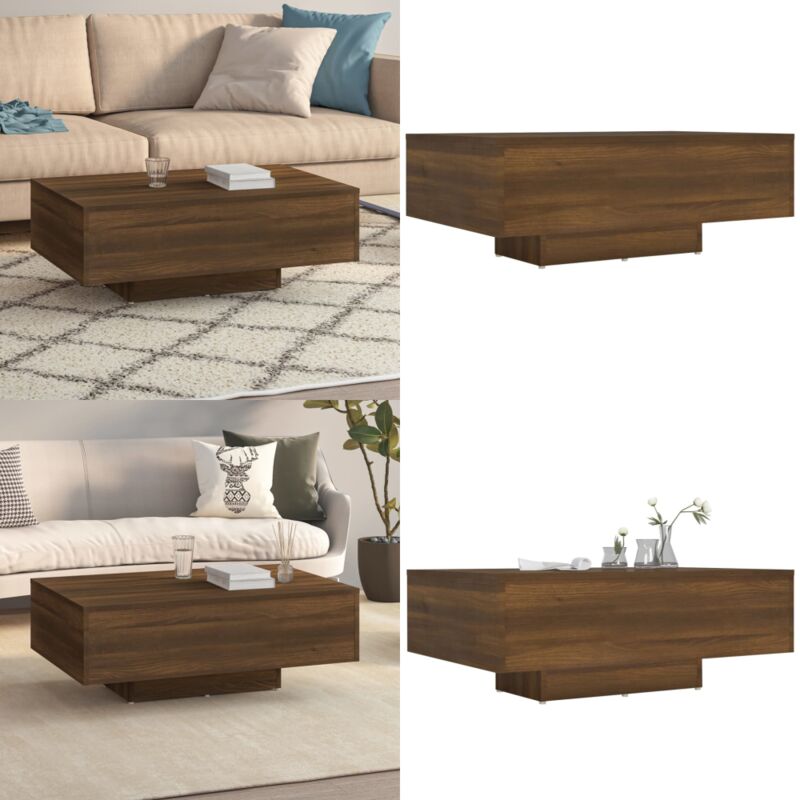 Table basse Chêne marron 85x55x31 cm Bois d'ingénierie - Table Basse - Meuble Salon - Table D'appoint - Décoration Intérieure - Design Moderne - Home