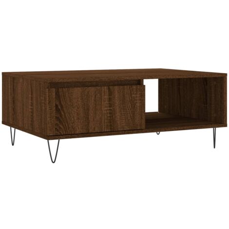 Table basse chêne marron 90x60x35 bois d'ingénierie
