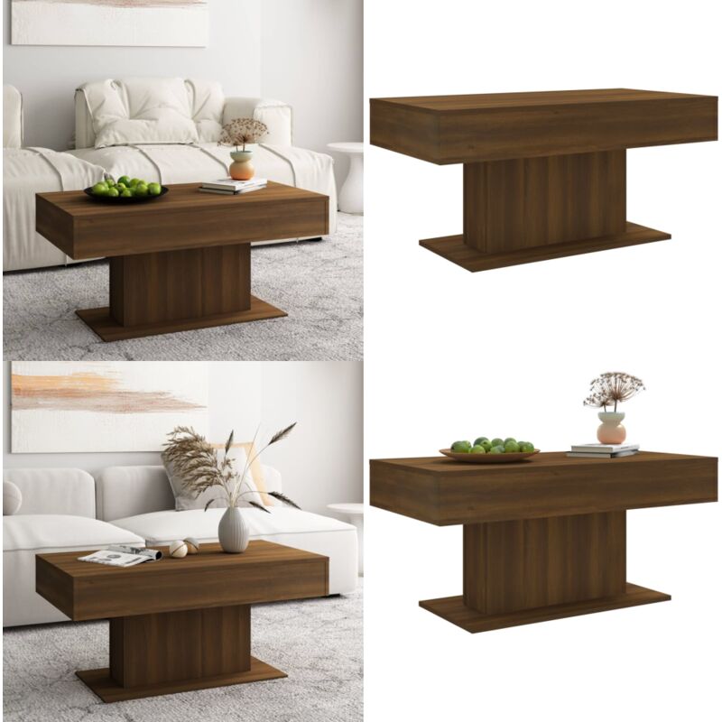 Vidaxl - Table basse Chêne marron 96x50x45 cm Bois d'ingénierie - Table Basse - Meuble Salon - Table D'appoint - Table En Bois - Design Moderne