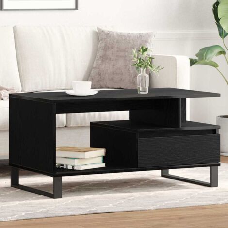 Table Basse Chêne noir 90 x 49 x 45 cm Bois d'ingénierie vidaXL