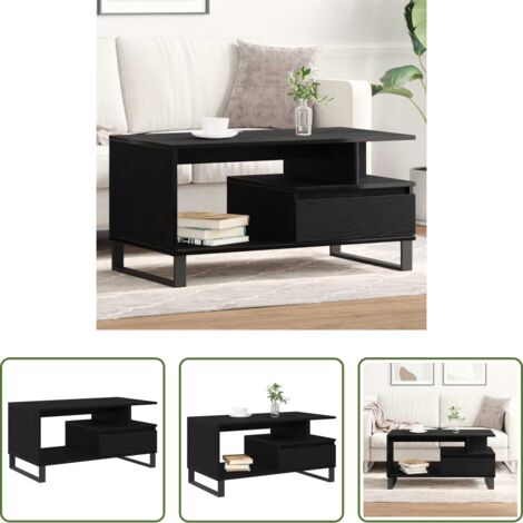 Table basse chêne noir -  Table basse Chêne noir 90 x 49 x 45 cm Bois d'ingénierie