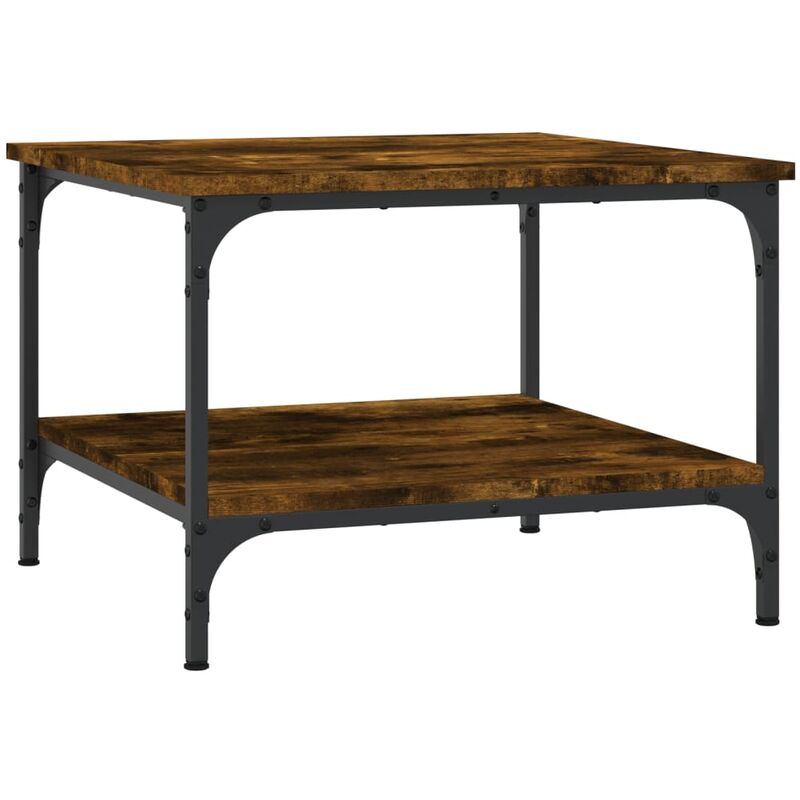 Table basse chêne fumé 55x55x40 cm bois d'ingénierie vidaXL