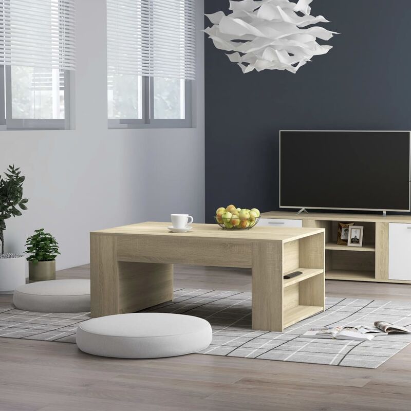 Table basse Chene sonoma 100x60x42 cm Agglomere