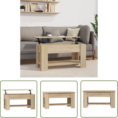 Table basse Chêne sonoma 101x49x52 Bois d'ingénierie 2