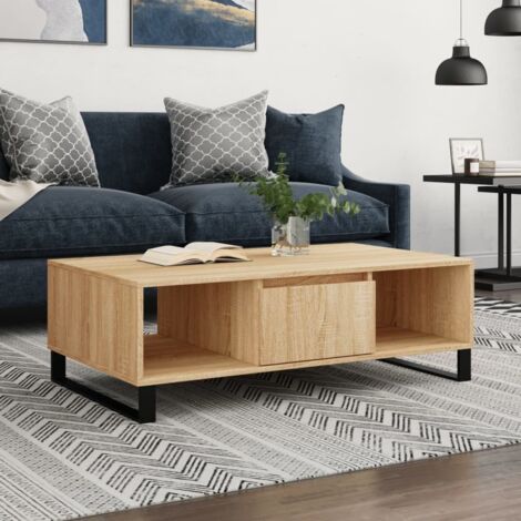 Table basse chêne sonoma 104x60x35 cm bois d'ingénierie vidaXL