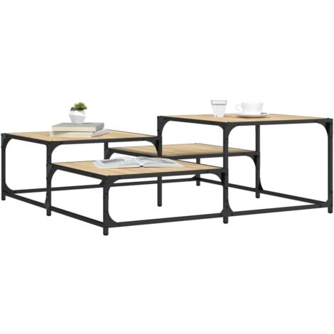 Table basse chêne sonoma 107x107x40 bois d'ingénierie