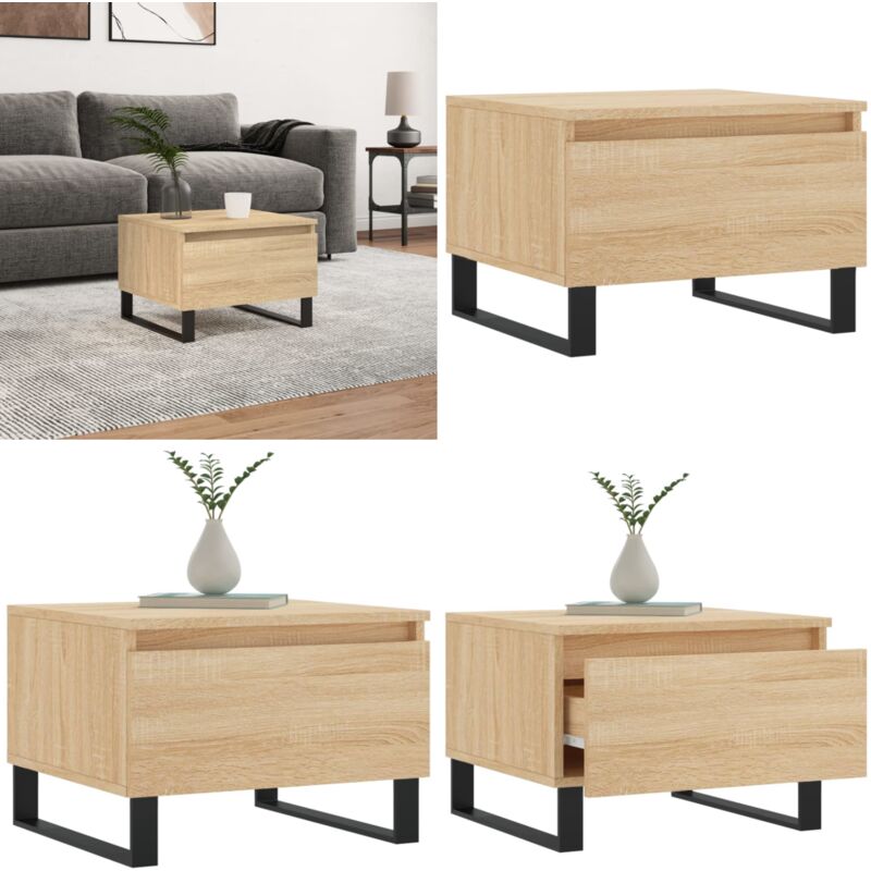 Vidaxl - Table basse chêne sonoma 50x46x35 cm bois d'ingénierie - Table Basse - Meuble Salon - Table D'appoint - Table Côté Canapé - Design Moderne