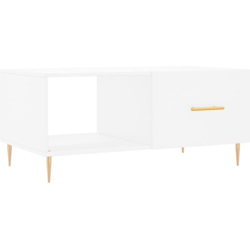 Jinlefu - Table basse blanc 90x50x40 cm bois d'ingénierie vidaXL