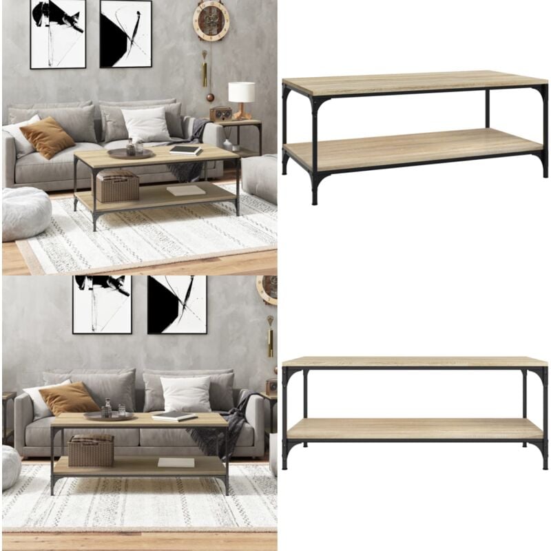 Vidaxl - Table basse Chêne sonoma 80x50x40 cm Bois d'ingénierie - Table Basse - Meuble Industriel - Table D'appoint - Table Salon - Bout De Canapé