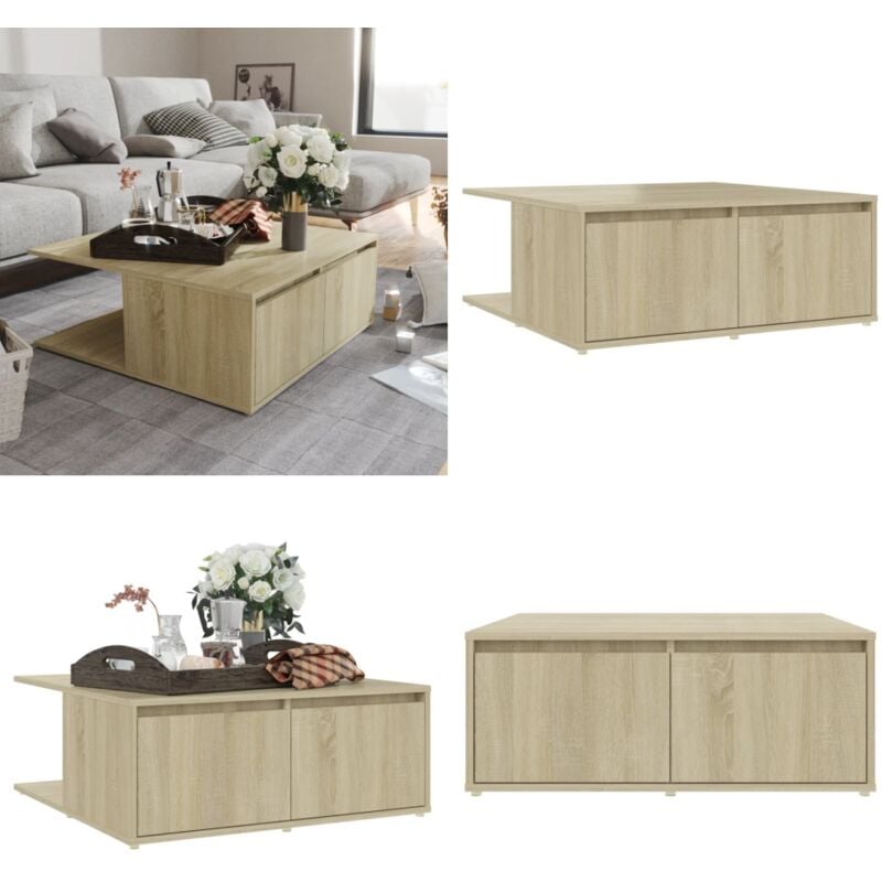 Vidaxl - Table basse chêne sonoma 80x80x31 cm bois d'ingénierie - Table Basse - Meuble Salon - Table D'appoint - Table En Bois - Table Chêne Sonoma