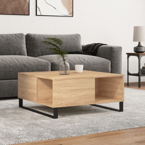 Table basse chêne sonoma 80x80x36,5 bois d'ingénierie