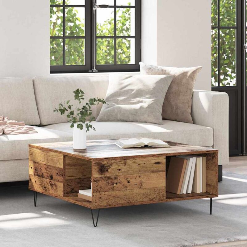 Table basse Bois ancien 80 x 80 x 36,5 cm Bois d'ingénierie vidaXL